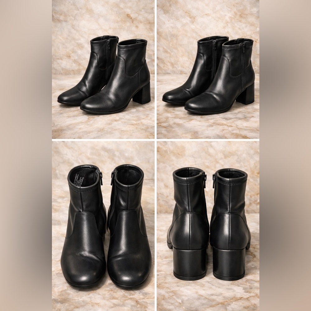 Madden NYC Black Block Heel Ankle Boots Women’s Size 8 Side Zip Booties